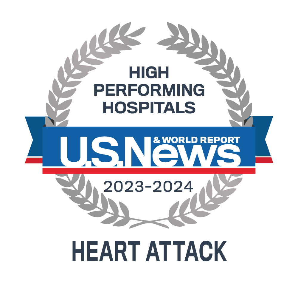 USNWR High Performing Hospitals for Heart Attack in 2023-2024