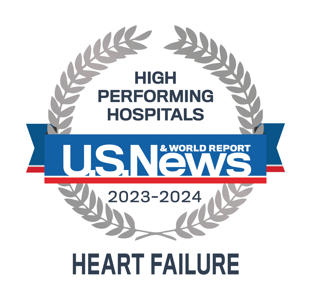 USNWR High Performing Hospitals for Heart Failure in 2023-2024