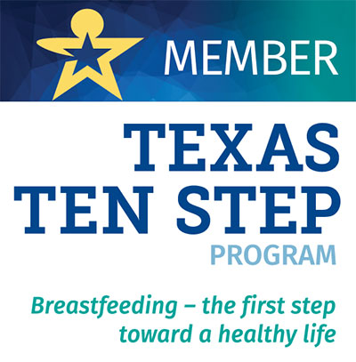 Logo: Member: Texas Ten Step Program: Breastfeeding: the first step toward a healthy life